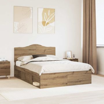 vidaXL Lovos rėmas Meistrų ąžuolas 150 x 200 cm Kietos pušies mediena