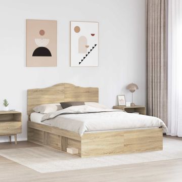vidaXL Lovos rėmas Sonoma 140 x 190 cm Kietos pušies mediena
