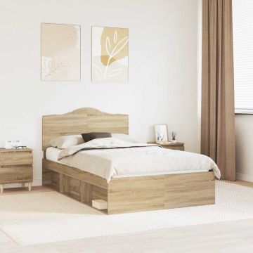 vidaXL Lovos rėmas Sonoma 120 x 190 cm Kietos pušies mediena