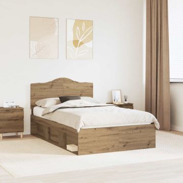 vidaXL Lovos rėmas Meistrų ąžuolas 120 x 190 cm Kietos pušies mediena
