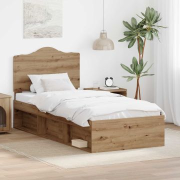 vidaXL Lovos rėmas Meistrų ąžuolas 100 x 200 cm Kietos pušies mediena