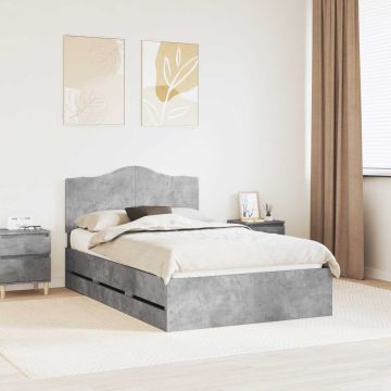 vidaXL Lovos rėmas Betono pilka 135 x 190 cm Inžinerinė mediena