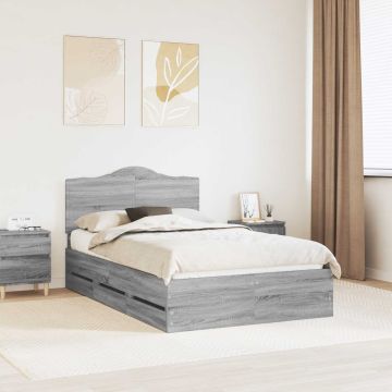 vidaXL Lovos rėmas Pilkas Sonoma 120 x 190 cm Inžinerinė mediena