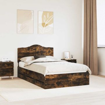 vidaXL Lovos rėmas Rūkyta ąžuolas 120 x 200 cm Inžinerinė mediena