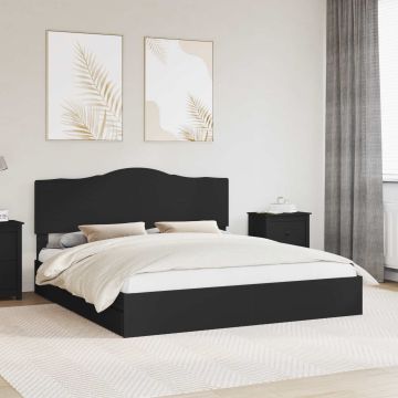 vidaXL Saugos lova su galvūgalio Juoda 200 x 200 cm Apdirbta mediena