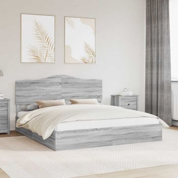 vidaXL Saugos lova Pilkas Sonoma 180 x 200 cm Apdirbta mediena