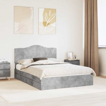 vidaXL Saugos lova Betono pilka 150 x 200 cm Apdirbta mediena