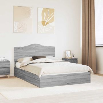 vidaXL Saugos lova Pilkas Sonoma 140 x 200 cm Apdirbta mediena