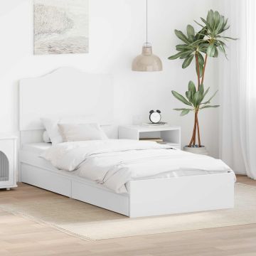 vidaXL Saugos lova su galvūgalio Balta 90 x 200 cm Apdirbta mediena