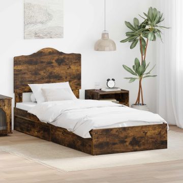 vidaXL Saugos lova Rūkyta ąžuolas 75 x 190 cm Apdirbta mediena