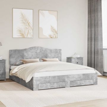 vidaXL Lovos rėmas Betono pilka 180 x 200 cm Apdirbta mediena