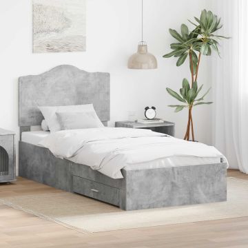 vidaXL Lovos rėmas Betono pilka 70 x 190 cm Apdirbta mediena