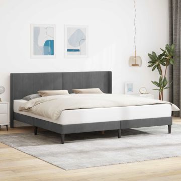 vidaXL Lovos rėmas su galvūgalio Tamsiai pilka 180 x 200 cm Aksomas