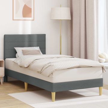 vidaXL Lovos rėmas su galvūgalio Tamsiai pilka 90 x 190 cm audinys
