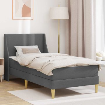 vidaXL Lovos rėmas su čiužiniu Tamsiai pilka 100 x 200 cm audinys