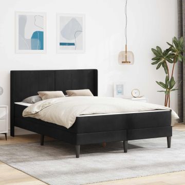 vidaXL Lovos rėmas Juodas 120 x 190 cm Aksomas