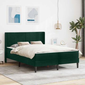 vidaXL Lovos rėmas su čiužiniu Tamsiai žalia 120 x 200 cm Aksomas