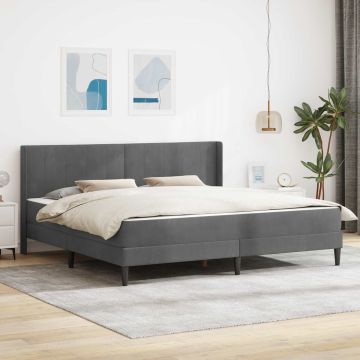vidaXL Lovos rėmas su čiužiniu Tamsiai pilka 200 x 200 cm Aksomas
