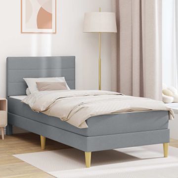 vidaXL Lovos rėmas Šviesiai pilka 100 x 200 cm Poliesteris