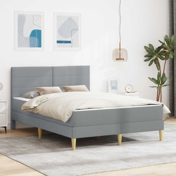 vidaXL Lovos rėmas Šviesiai pilka 140 x 190 cm Poliesteris