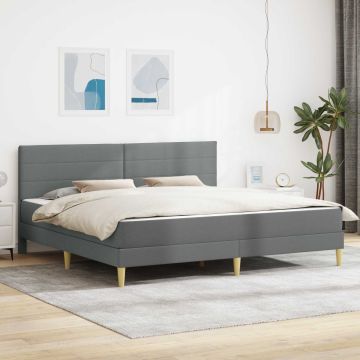 vidaXL Lovos rėmas Tamsiai pilka 180 x 200 cm Poliesteris