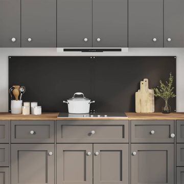 vidaXL Virtuvės užpakalinė plokštė 2 pcs Juoda 90 x 60 cm