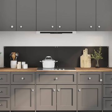 vidaXL Virtuvės užpakalinė plokštė 2 pcs Juoda 100 x 40 cm
