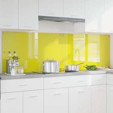 vidaXL Virtuvės užpakalinė plokštė 2 pcs Geltona 100 x 60 cm