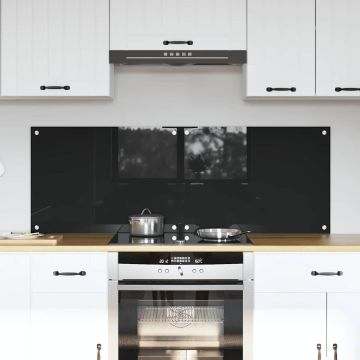 vidaXL Virtuvės užpakalinė plokštė 2 pcs Juoda 70 x 50 cm