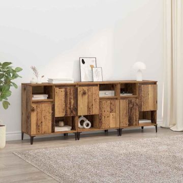 vidaXL Šoninės lentynos 3 pcs Senovinis medis 60 x 35 x 70 cm