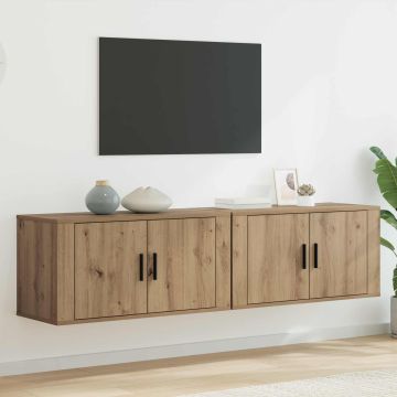 vidaXL Sieninio televizoriaus kabineto komplektas 2 pcs