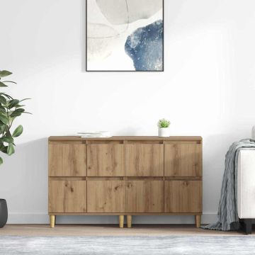 vidaXL Šoninės lentynos 2 pcs Amatininkų ąžuolas 60 x 35 x 70 cm