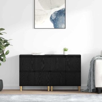 vidaXL Šoninės lentynos 2 pcs Juodas ąžuolas 60 x 35 x 70 cm