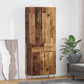 vidaXL Aukštas spintelė su stalčių Senovinis medis 69,5 x 34 x 180 cm