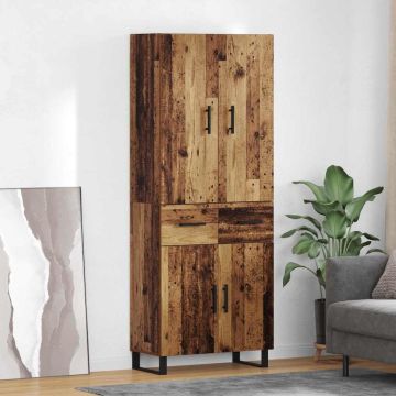 vidaXL Aukštas spintelė 2 pcs Senovinis medis 69,5 x 34 x 180 cm