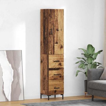 vidaXL Aukštas spintelė su stalčių Senovinis medis 69,5 x 34 x 180 cm