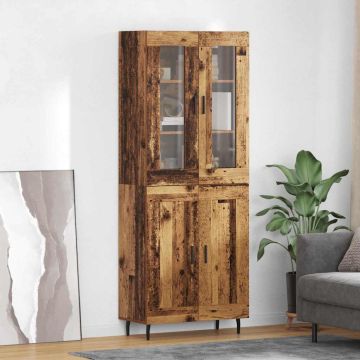 vidaXL Aukštas spintelė 2 pcs Senovinis medis