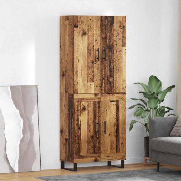 vidaXL Aukštas spintelė 2 pcs Senovinis medis 69,5 x 34 x 180 cm