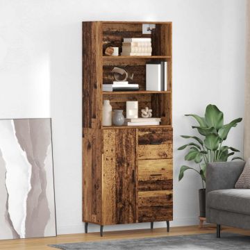 vidaXL Aukštas spintelė 2 pcs Senovinis medis Apdirbta mediena