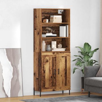 vidaXL Aukštas spintelė Senovinis medis 69,5 x 32,5 x 180 cm