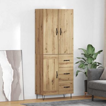 vidaXL Aukštas spintelė su stalčių 2 pcs Amatininkų ąžuolas