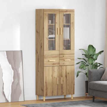 vidaXL Aukštas spintelė Amatininkų ąžuolas 69,5 x 34 x 180 cm