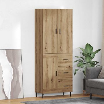 vidaXL Aukštas spintelė su stalčių 2 pcs Amatininkų ąžuolas