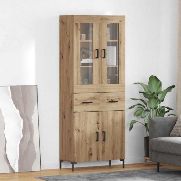 vidaXL Aukštas spintelė 2 pcs Amatininkų ąžuolas Apdirbta mediena