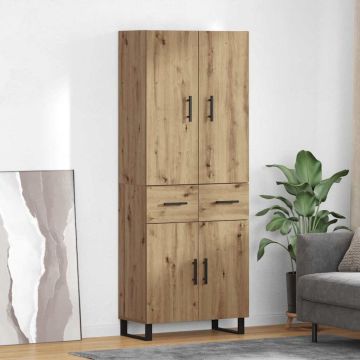 vidaXL Aukštas spintelė 2 pcs Amatininkų ąžuolas 69,5 x 34 x 180 cm