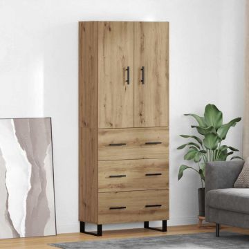 vidaXL Aukštas spintelė 2 pcs Amatininkų ąžuolas 69,5 x 34 x 180 cm