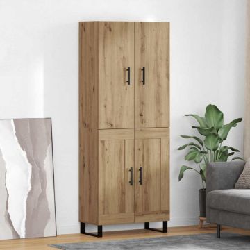 vidaXL Aukštas spintelė 2 pcs Amatininkų ąžuolas 69,5 x 34 x 180 cm