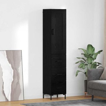 vidaXL Aukštas spintelė su stalčių Juodas ąžuolas 34,5 x 34 x 180 cm