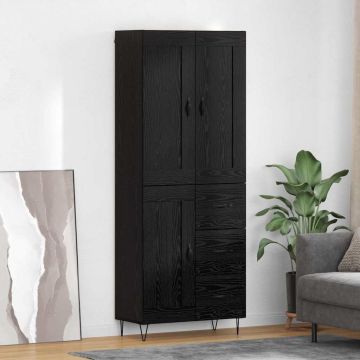 vidaXL Aukštas spintelė su stalčių Juodas ąžuolas 69,5 x 34 x 180 cm