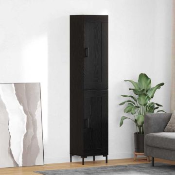 vidaXL Aukštas spintelė Juodas ąžuolas 34,5 x 34 x 180 cm